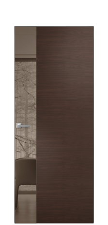 Дверь межкомнатная Vetro 19 Цвет Дуб Янтарь Покрытие Шпон масло  Наличник Скрытый короб хром Цена 72760