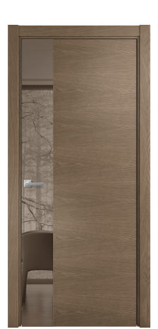 Дверь межкомнатная Vetro 19 Цвет Дуб Мускат Покрытие Шпон натуральный  Наличник L 75 Цена 56700