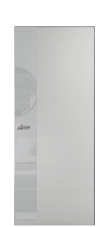 Дверь межкомнатная Vetro 19 Цвет Ясень Телегрей Покрытие Шпон крашеный  Наличник Скрытый короб хром Цена 52900