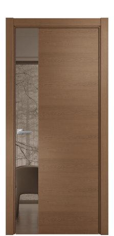 Дверь межкомнатная Vetro 19 Цвет Дуб Имбирь Покрытие Шпон натуральный  Наличник Скрытый короб хром Цена 71660