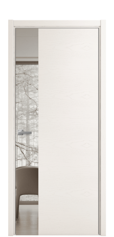 Дверь межкомнатная Vetro 19 Цвет Дуб Темный Покрытие Шпон натуральный  Наличник Скрытый короб хром Цена 71660