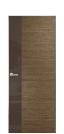 Дверь межкомнатная Vetro 19 Цвет Дуб Шоколад Покрытие Шпон масло  Наличник Скрытый короб хром Цена 72760