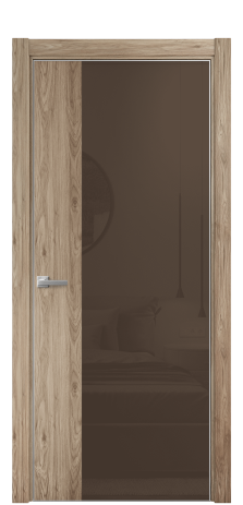 Дверь межкомнатная Vetro 20 Цвет Орех NY смоук Покрытие ПВХ WOOD NATURAL Наличник L 75 Цена 29068