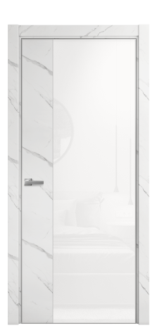 Дверь межкомнатная Vetro 20 Цвет Monte white soft Покрытие ПВХ ORIGINAL Наличник L 75 Цена 29068