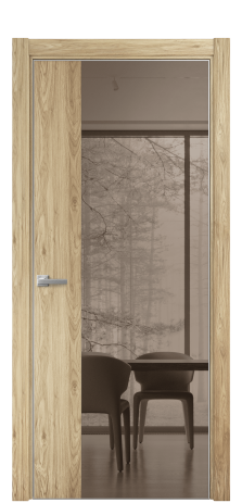 Дверь межкомнатная Vetro 20 Цвет Орех NY светлый Покрытие ПВХ WOOD NATURAL Наличник L 75 Цена 31948