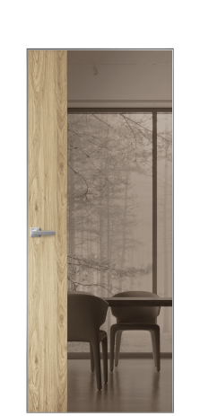 Дверь межкомнатная Vetro 20 Цвет Орех NY светлый Покрытие ПВХ WOOD NATURAL Наличник Скрытый короб хром Цена 48088
