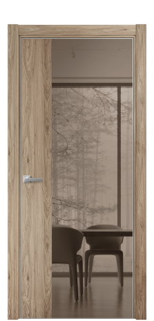 Дверь межкомнатная Vetro 20 Цвет Орех NY смоук Покрытие ПВХ WOOD NATURAL Наличник L 75 Цена 31948