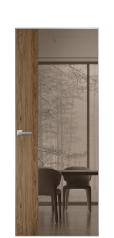 Дверь межкомнатная Vetro 20 Цвет Орех NY классический Покрытие ПВХ WOOD NATURAL Наличник Скрытый короб хром Цена 48088