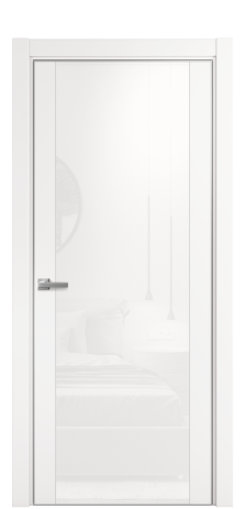 Дверь межкомнатная Vetro 21 Цвет Вайт Покрытие ПВХ SOFT (ПЭТ) Наличник L 75 Цена 56200