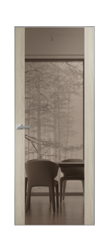 Дверь межкомнатная Vetro 21 Цвет Maderaira oak sand Покрытие ПВХ WOOD NATURAL Наличник Скрытый короб хром Цена 48088