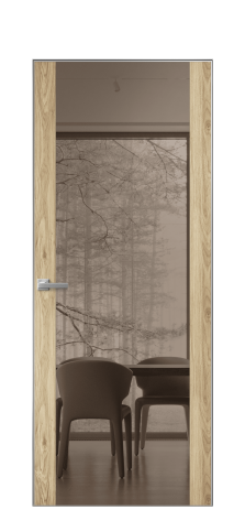 Дверь межкомнатная Vetro 21 Цвет Орех NY светлый Покрытие ПВХ WOOD NATURAL Наличник Скрытый короб хром Цена 48088