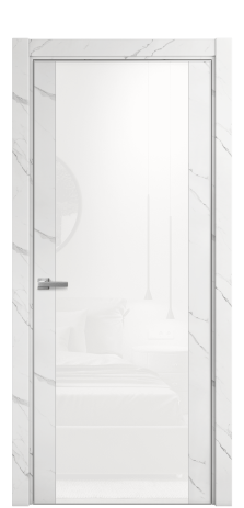Дверь межкомнатная Vetro 21 Цвет Monte white soft Покрытие ПВХ ORIGINAL Наличник L 75 Цена 29068