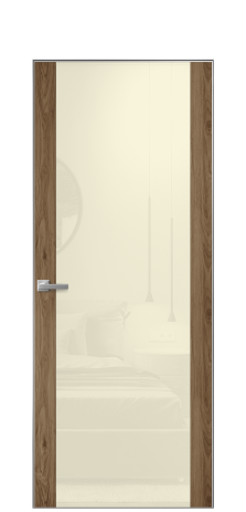 Дверь межкомнатная Vetro 21 Цвет Орех NY классический Покрытие ПВХ WOOD NATURAL Наличник Скрытый короб хром Цена 45208