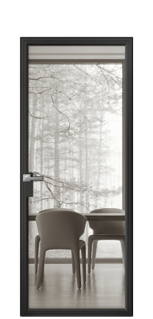 Дверь межкомнатная Frame 01 Цвет Черный Покрытие Алюминий  Наличник Скрытый короб Цена 66900