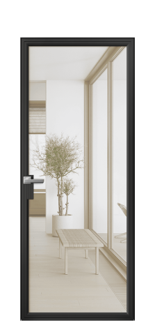 Дверь межкомнатная Frame 01 Цвет Черный Покрытие Алюминий  Наличник Скрытый короб Цена 55190