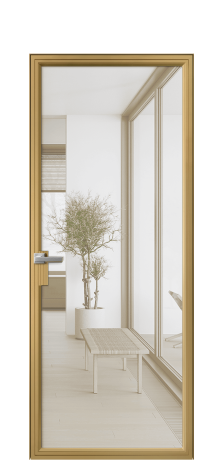 Дверь межкомнатная Frame 01 Цвет Латунь Покрытие Алюминий  Наличник Скрытый короб Цена 64200