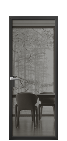 Дверь межкомнатная Фрейм 01 Цвет Черный Покрытие Алюминий  Наличник Скрытый короб Цена 68610