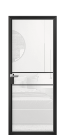 Дверь межкомнатная Frame 02 Цвет Черный Покрытие Алюминий  Наличник Скрытый короб Цена 61352
