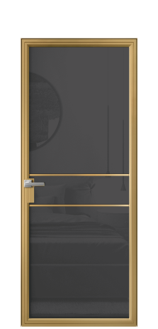 Дверь межкомнатная Frame 02 Цвет Латунь Покрытие Алюминий  Наличник Скрытый короб Цена 90990