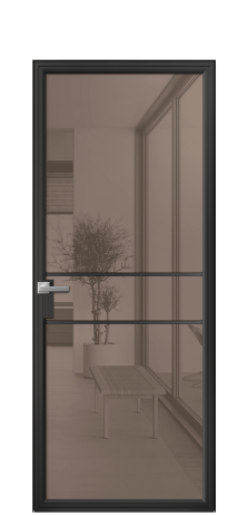 Дверь межкомнатная Frame 02 Цвет Черный Покрытие Алюминий  Наличник Скрытый короб Цена 81920