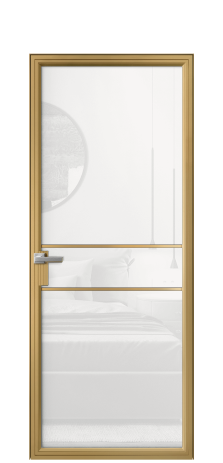 Дверь межкомнатная Frame 02 Цвет Латунь Покрытие Алюминий  Наличник Скрытый короб Цена 83484
