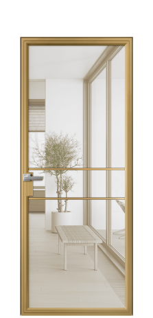 Дверь межкомнатная Frame 02 Цвет Латунь Покрытие Алюминий  Наличник Скрытый короб Цена 62730