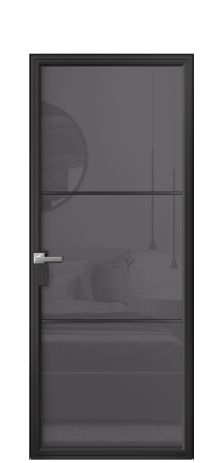 Дверь межкомнатная Frame 03 Цвет Черный Покрытие Алюминий  Наличник Скрытый короб Цена 82810