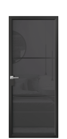 Дверь межкомнатная Frame 03 Цвет Черный Покрытие Алюминий  Наличник Скрытый короб Цена 83630