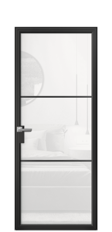Дверь межкомнатная Frame 03 Цвет Черный Покрытие Алюминий  Наличник Скрытый короб Цена 61074