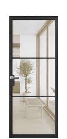 Дверь межкомнатная Фрейм 03 Цвет Черный Покрытие Алюминий  Наличник Скрытый короб Цена 61300