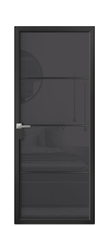 Дверь межкомнатная Frame 04 Цвет Черный Покрытие Алюминий  Наличник Скрытый короб Цена 84680