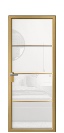 Дверь межкомнатная Frame 04 Цвет Латунь Покрытие Алюминий  Наличник Скрытый короб Цена 84634