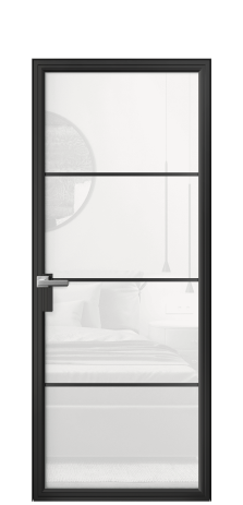 Дверь межкомнатная Frame 04 Цвет Черный Покрытие Алюминий  Наличник Скрытый короб Цена 61874