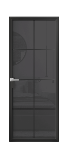 Дверь межкомнатная Frame 08 Цвет Черный Покрытие Алюминий  Наличник Скрытый короб Цена 88560