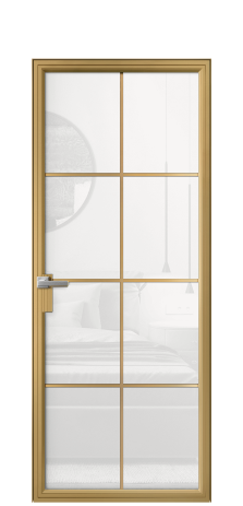 Дверь межкомнатная Frame 08 Цвет Латунь Покрытие Алюминий  Наличник Скрытый короб Цена 90444