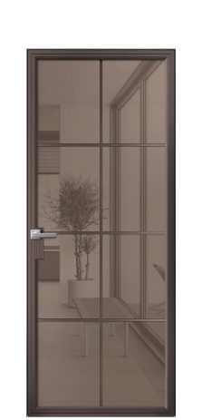 Дверь межкомнатная Фрейм 08 Цвет Антик Покрытие Алюминий  Наличник Скрытый короб Цена 81740