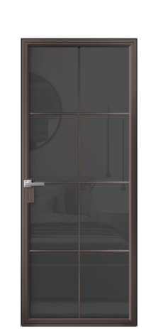 Дверь межкомнатная Фрейм 08 Цвет Антик Покрытие Алюминий  Наличник Скрытый короб Цена 83450