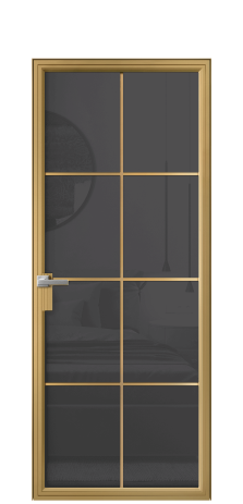 Дверь межкомнатная Фрейм 08 Цвет Латунь Покрытие Алюминий  Наличник Скрытый короб Цена 83450