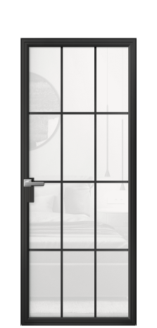 Дверь межкомнатная Frame 12 Цвет Черный Покрытие Алюминий  Наличник Скрытый короб Цена 85414