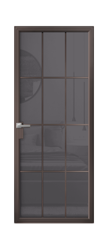 Дверь межкомнатная Frame 12 Цвет Антик Покрытие Алюминий  Наличник Скрытый короб Цена 101390