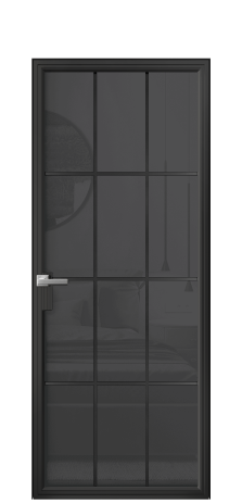 Дверь межкомнатная Frame 12 Цвет Черный Покрытие Алюминий  Наличник Скрытый короб Цена 92260