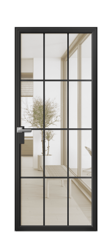 Дверь межкомнатная Frame 12 Цвет Черный Покрытие Алюминий  Наличник Скрытый короб Цена 65741