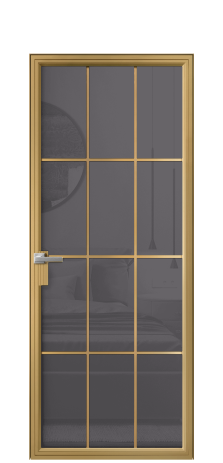Дверь межкомнатная Frame 12 Цвет Латунь Покрытие Алюминий  Наличник Скрытый короб Цена 80920