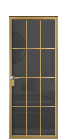 Дверь межкомнатная Frame 12 Цвет Латунь Покрытие Алюминий  Наличник Скрытый короб Цена 80920