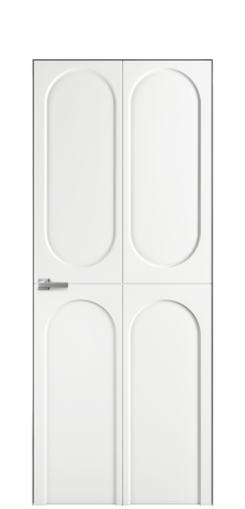 Дверь межкомнатная Anse 4 Цвет Белый Покрытие Эмаль  Наличник Скрытый короб хром Цена 44450