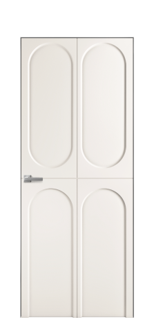 Дверь межкомнатная Anse 4 Цвет Молочный Покрытие Эмаль  Наличник Скрытый короб хром Цена 54109