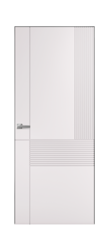 Дверь межкомнатная Mezzo 13 Цвет Крем Покрытие Эмаль  Наличник Скрытый короб хром Цена 42450