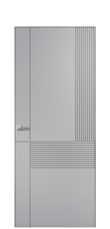 Дверь межкомнатная Mezzo 13 Цвет Галечный Покрытие Эмаль  Наличник Скрытый короб хром Цена 60953