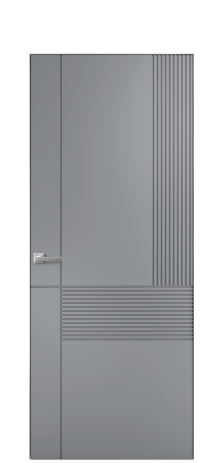 Дверь межкомнатная Mezzo 13 Цвет Гриджио Покрытие Эмаль  Наличник Скрытый короб хром Цена 60953