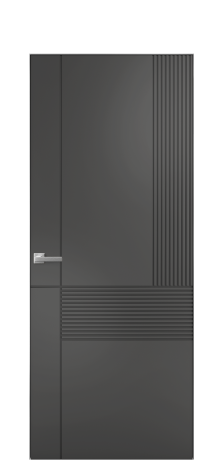 Дверь межкомнатная Mezzo 13 Цвет Антрацит Покрытие Эмаль  Наличник Скрытый короб хром Цена 60953